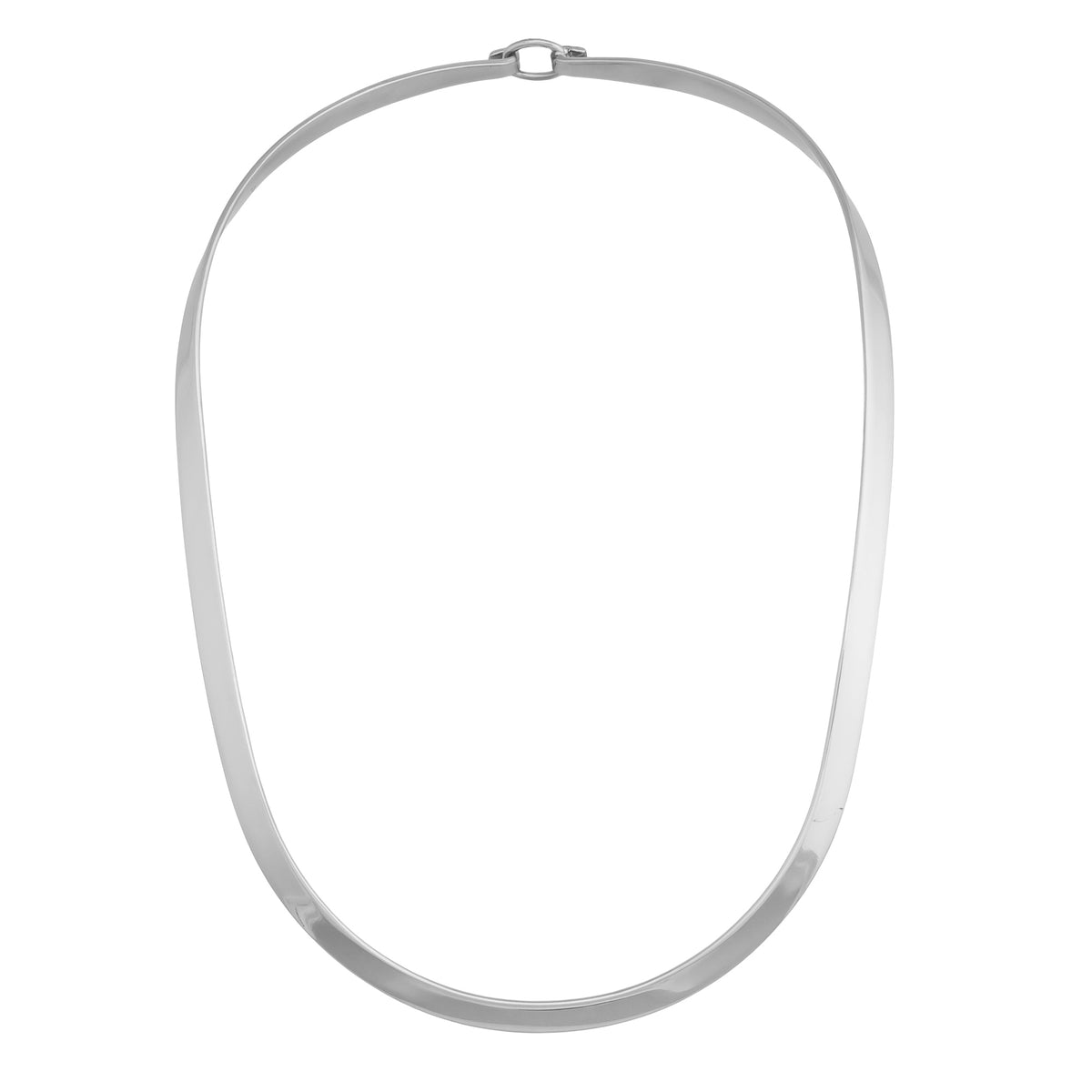 Silver Plated Thick Oval Neckwire with Clasp | Charles Albert Jewelry