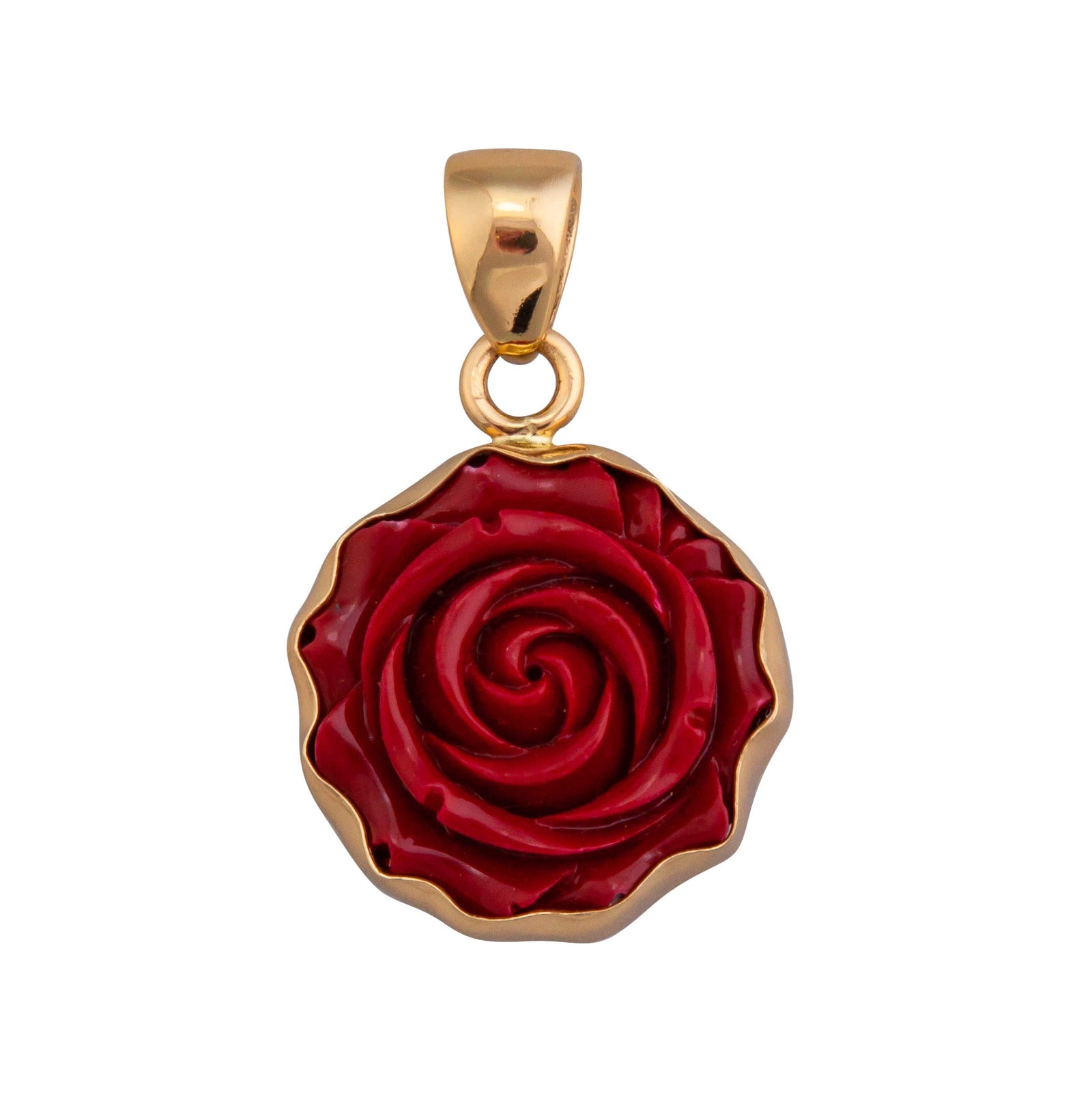 Alchemia 25mm Red Resin Rose Pendant | Charles Albert Jewelry