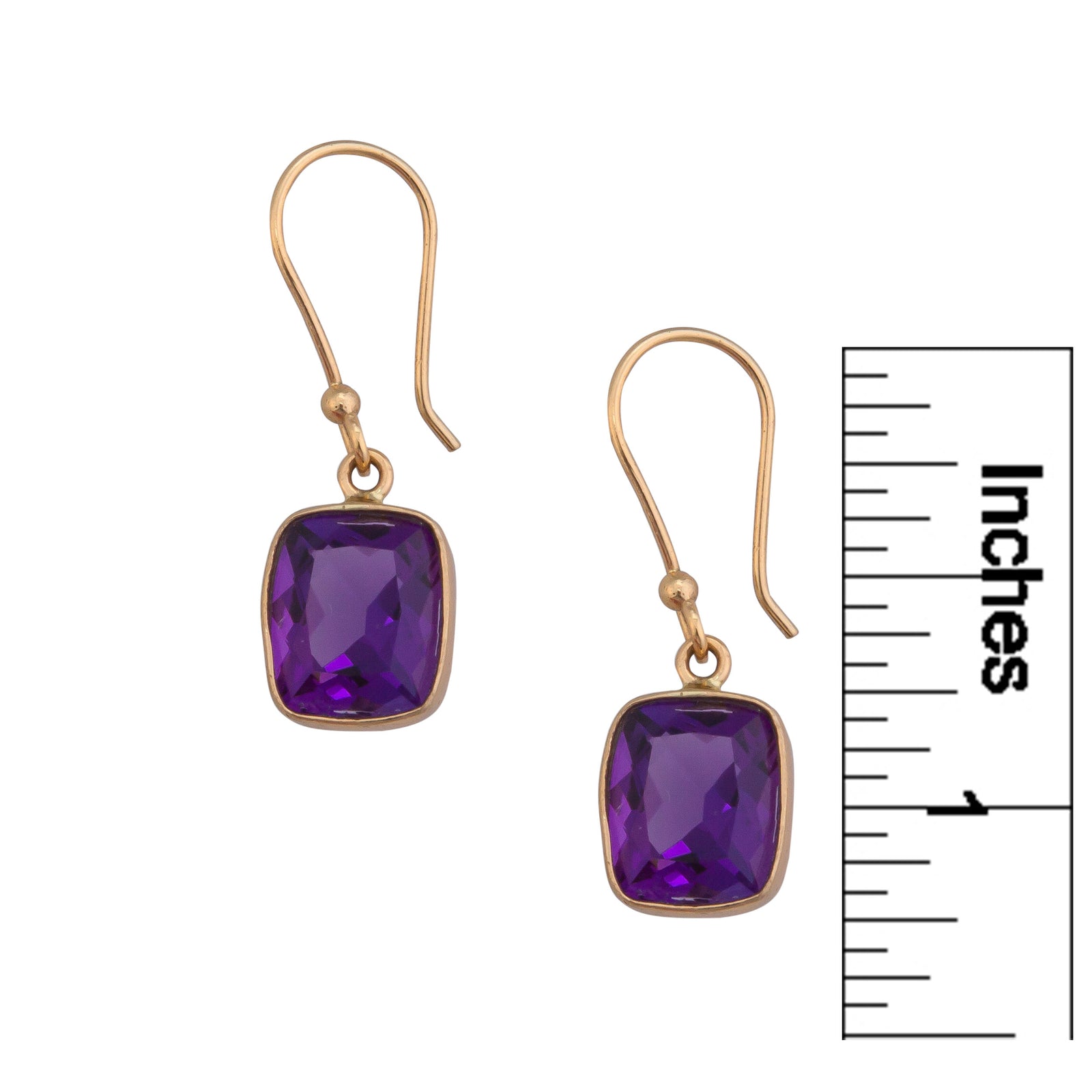 Alchemia Amethyst Rectangle Drop Earrings | Charles Albert Jewelry