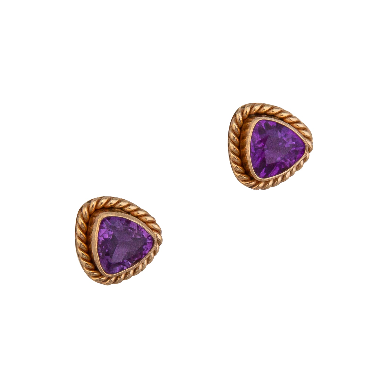 Alchemia Amethyst Trillion Rope Post Earrings | Charles Albert Jewelry