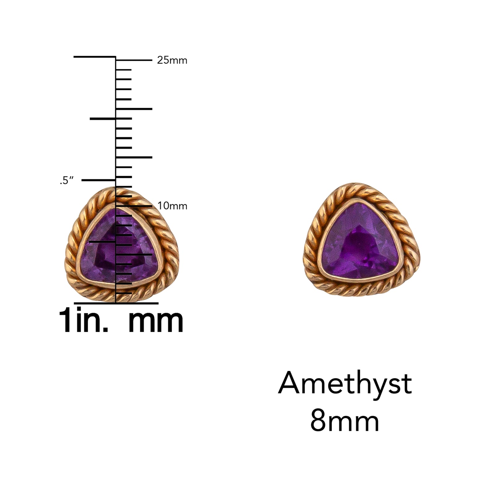 Alchemia Amethyst Trillion Rope Post Earrings | Charles Albert Jewelry