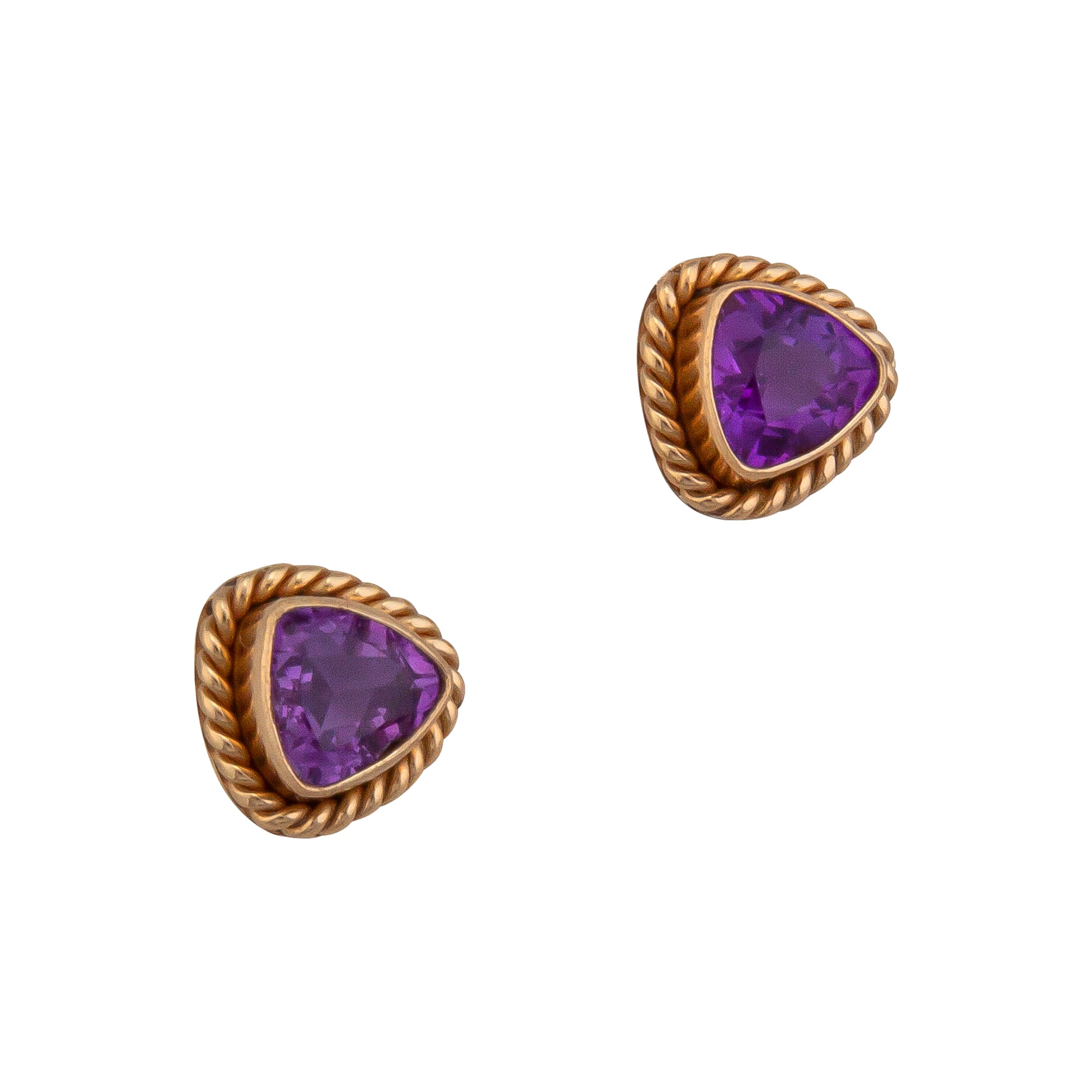 Alchemia Amethyst Trillion Rope Post Earrings | Charles Albert Jewelry