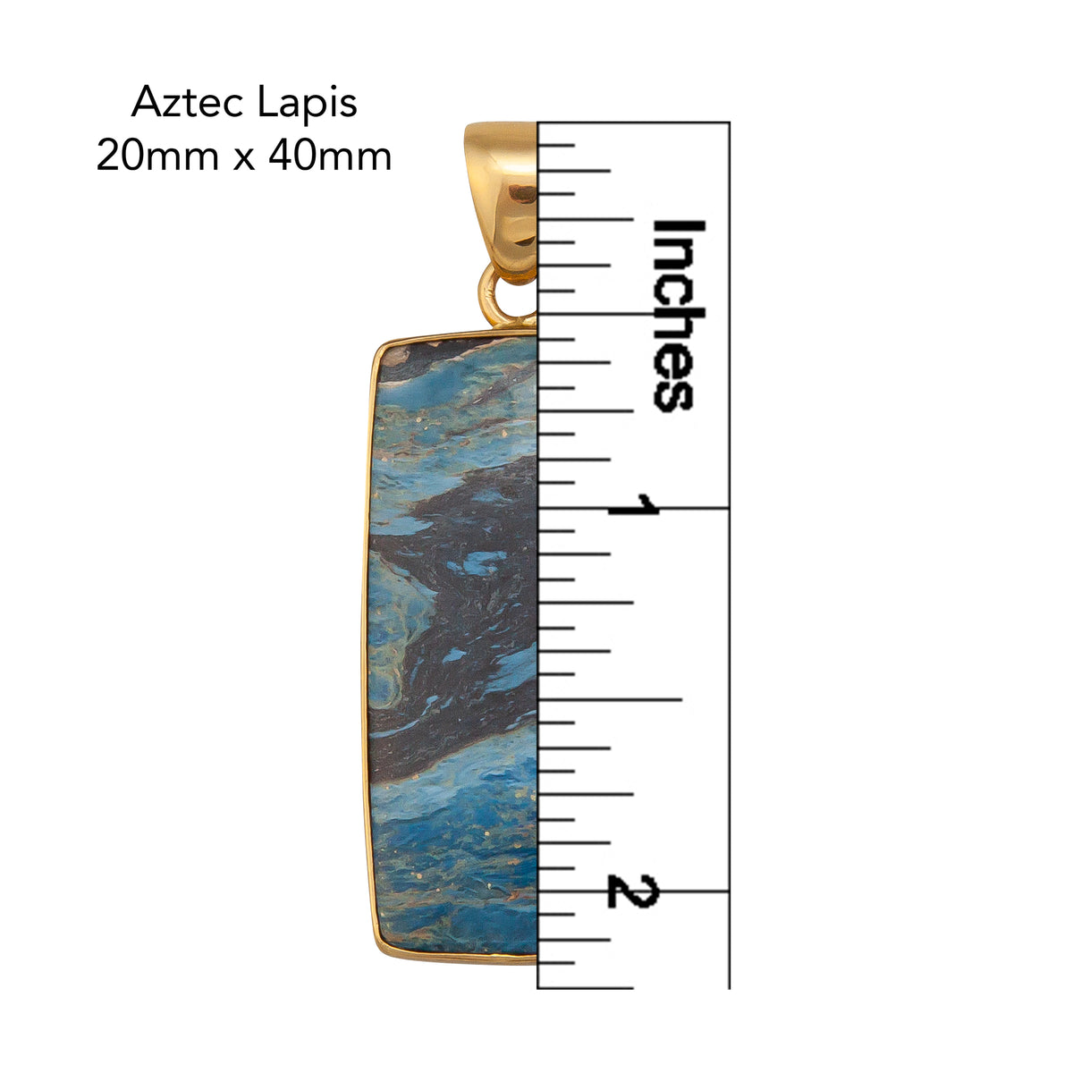 Alchemia Aztec Lapis Rectangle Pendant | Charles Albert Jewelry