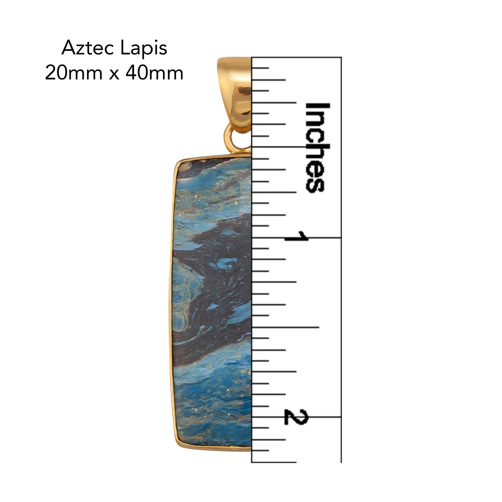 Alchemia Aztec Lapis Rectangle Pendant | Charles Albert Jewelry