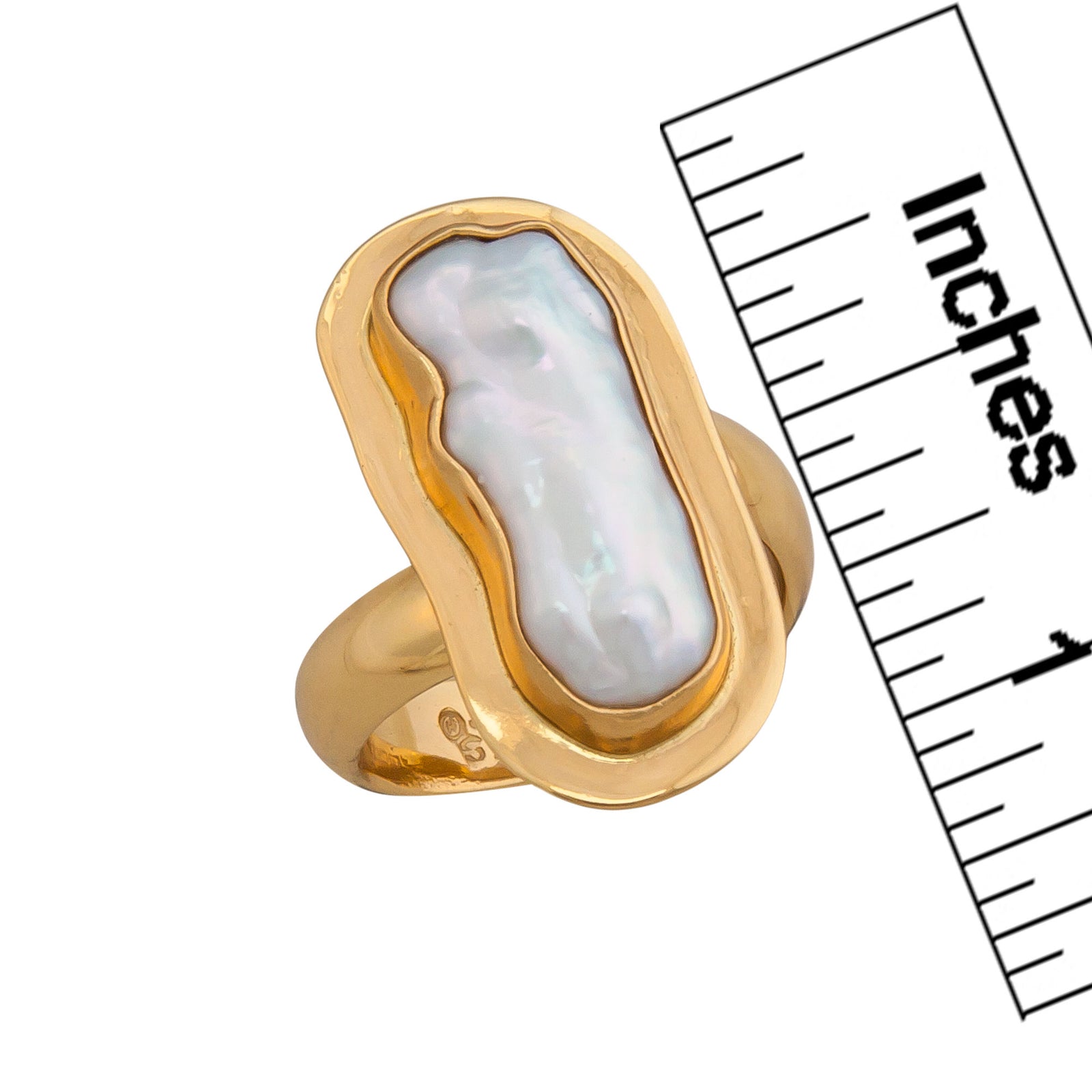 Alchemia Biwa Pearl Adjustable Ring with Detailed Edge | Charles Albert Jewelry
