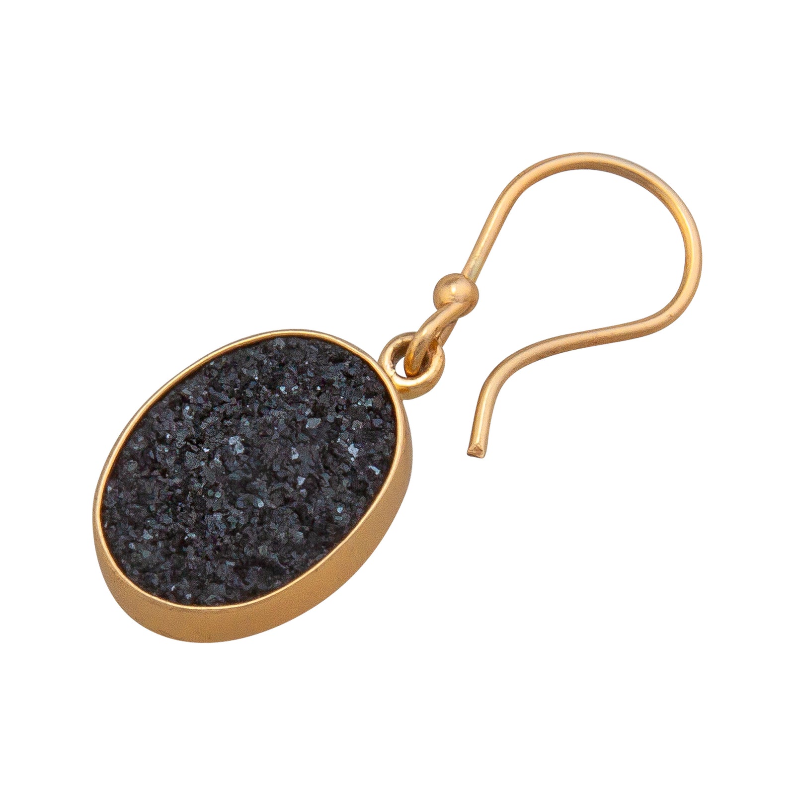 Alchemia Black Druzy Oval Drop Earrings | Charles Albert Jewelry