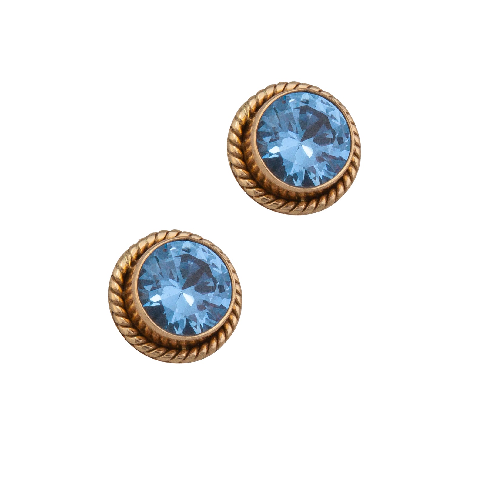 Alchemia Blue Lab Created Aqua Spinel Rope Post Earrings | Charles Albert Jewelry