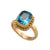 Alchemia Blue Topaz Adjustable Ring with Detailed Edge | Charles Albert Jewelry