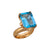Alchemia Blue Topaz Rectangle Prong Set Adjustable Ring | Charles Albert Jewelry