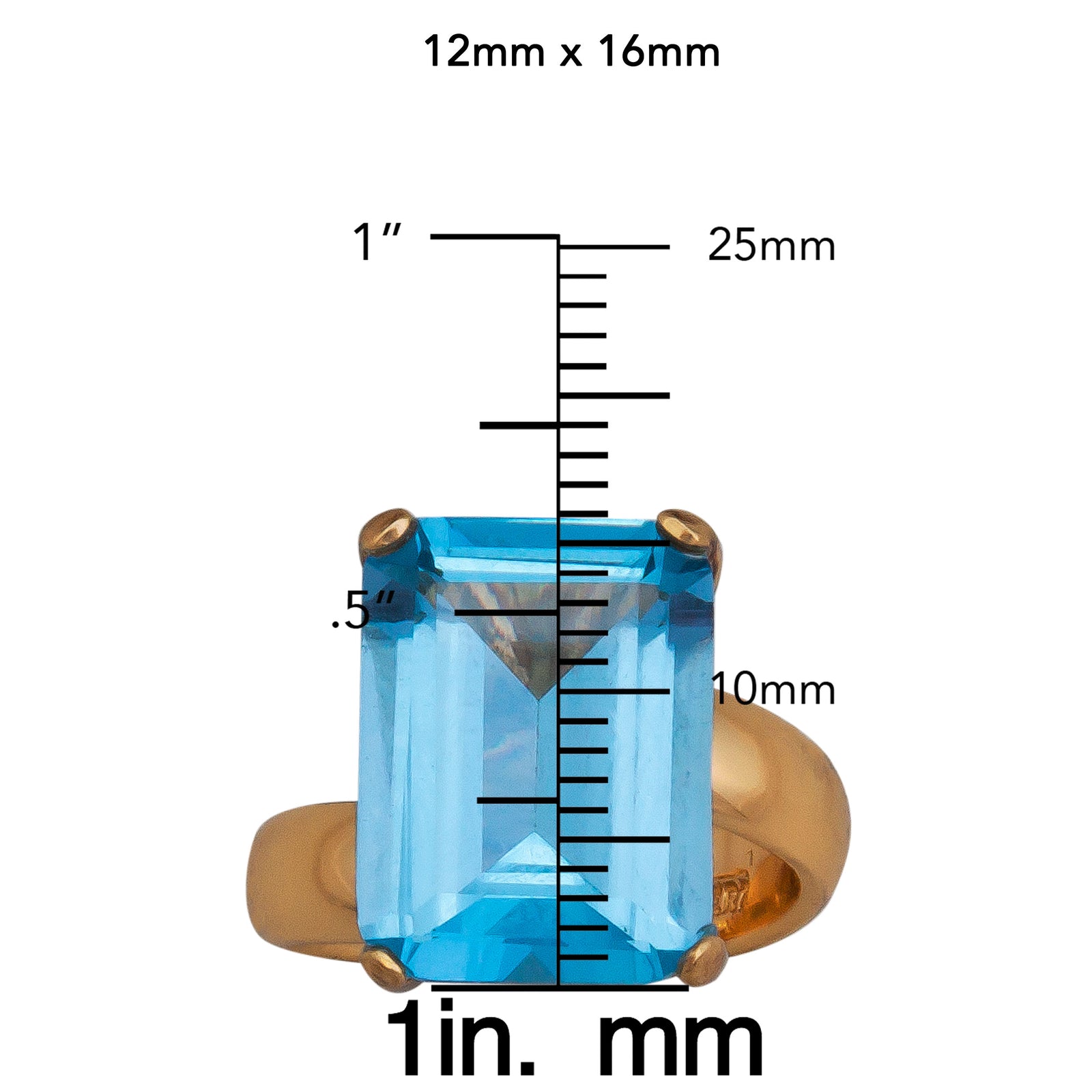 Alchemia Blue Topaz Rectangle Prong Set Adjustable Ring | Charles Albert Jewelry