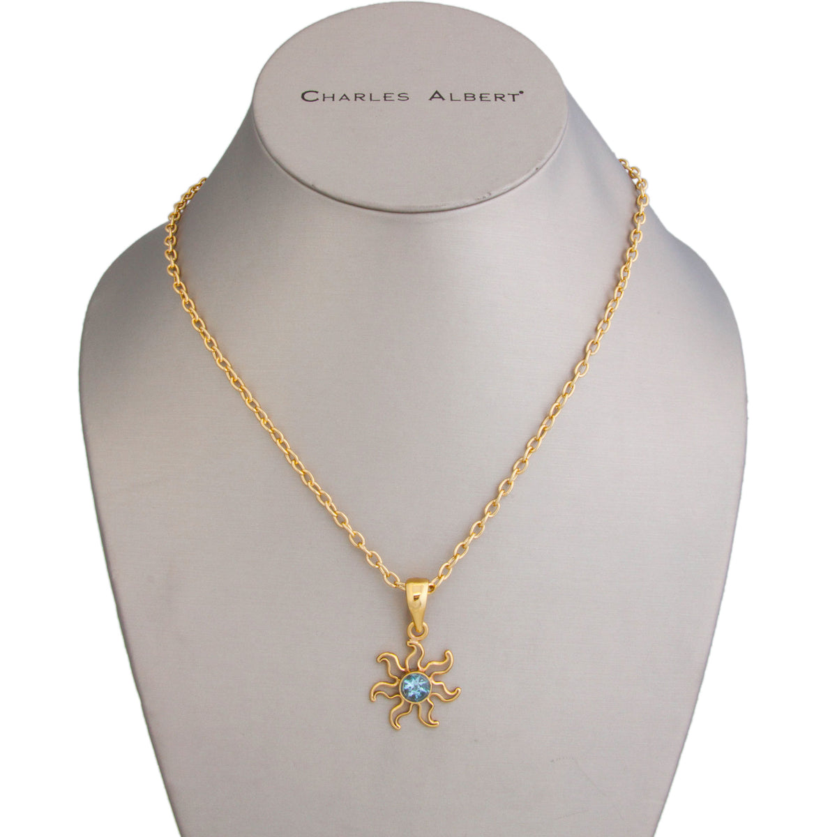 Alchemia Blue Topaz Sun Pendant | Charles Albert Jewelry