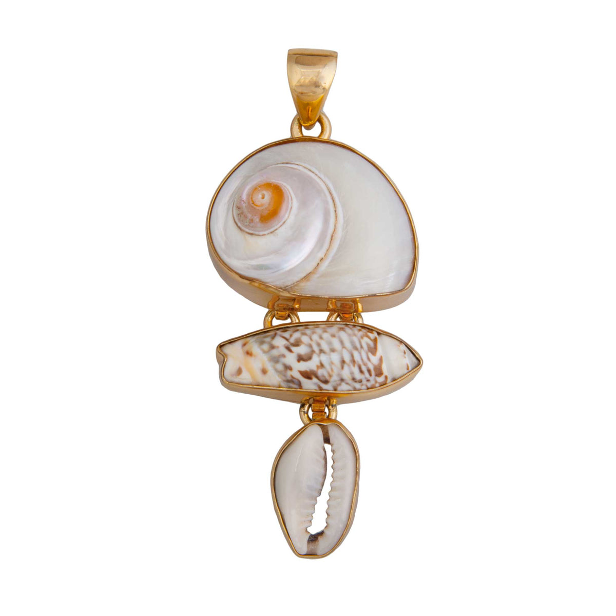 Alchemia Cinnerus, Olive & Cowry Shell Pendant | Charles Albert Jewelry