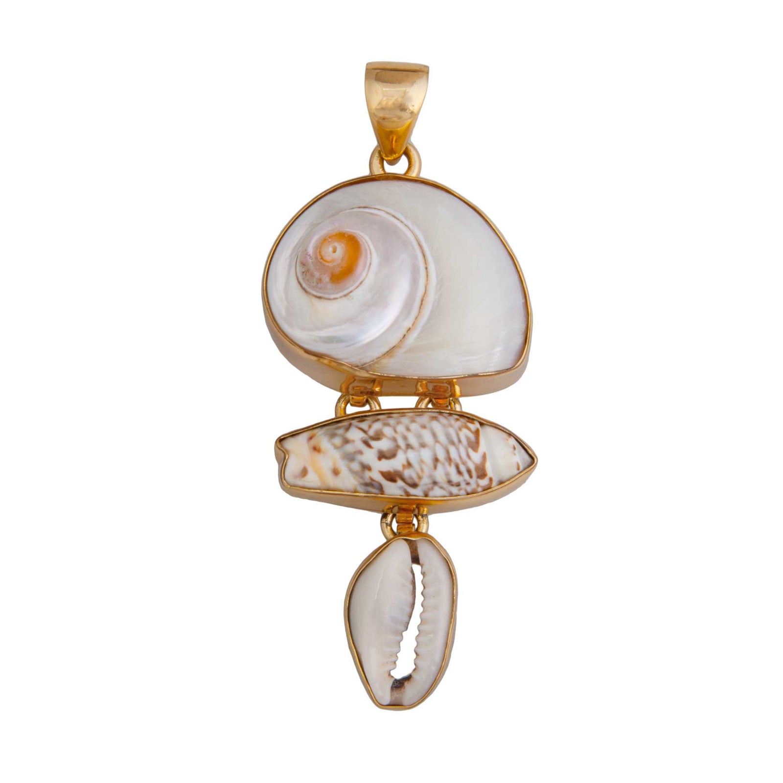 Alchemia Cinnerus, Olive & Cowry Shell Pendant | Charles Albert Jewelry