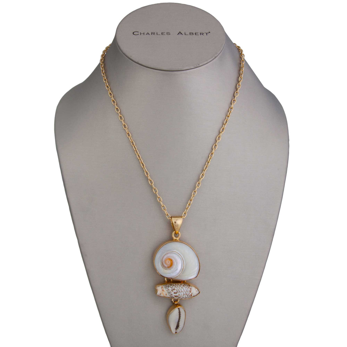 Alchemia Cinnerus, Olive & Cowry Shell Pendant | Charles Albert Jewelry