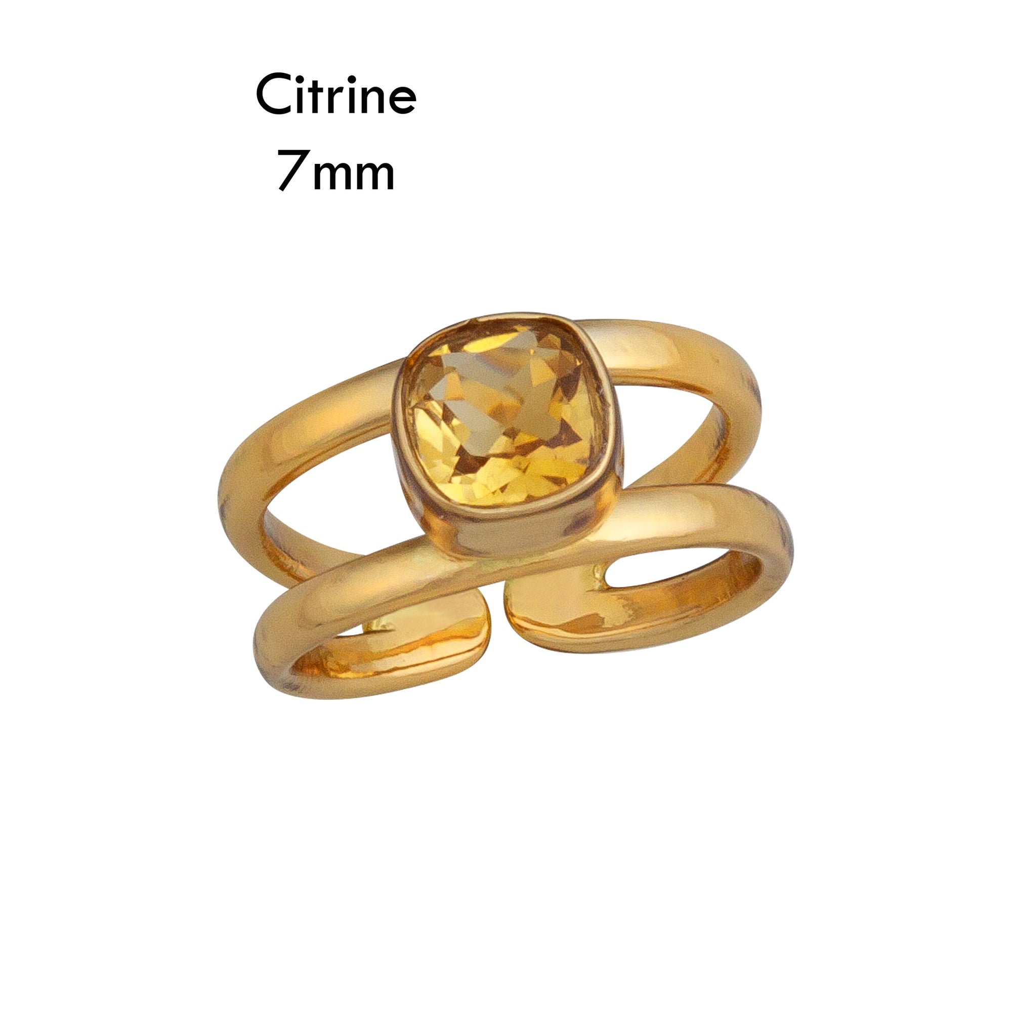 Alchemia Citrine Double Band Adjustable Ring | Charles Albert Jewelry