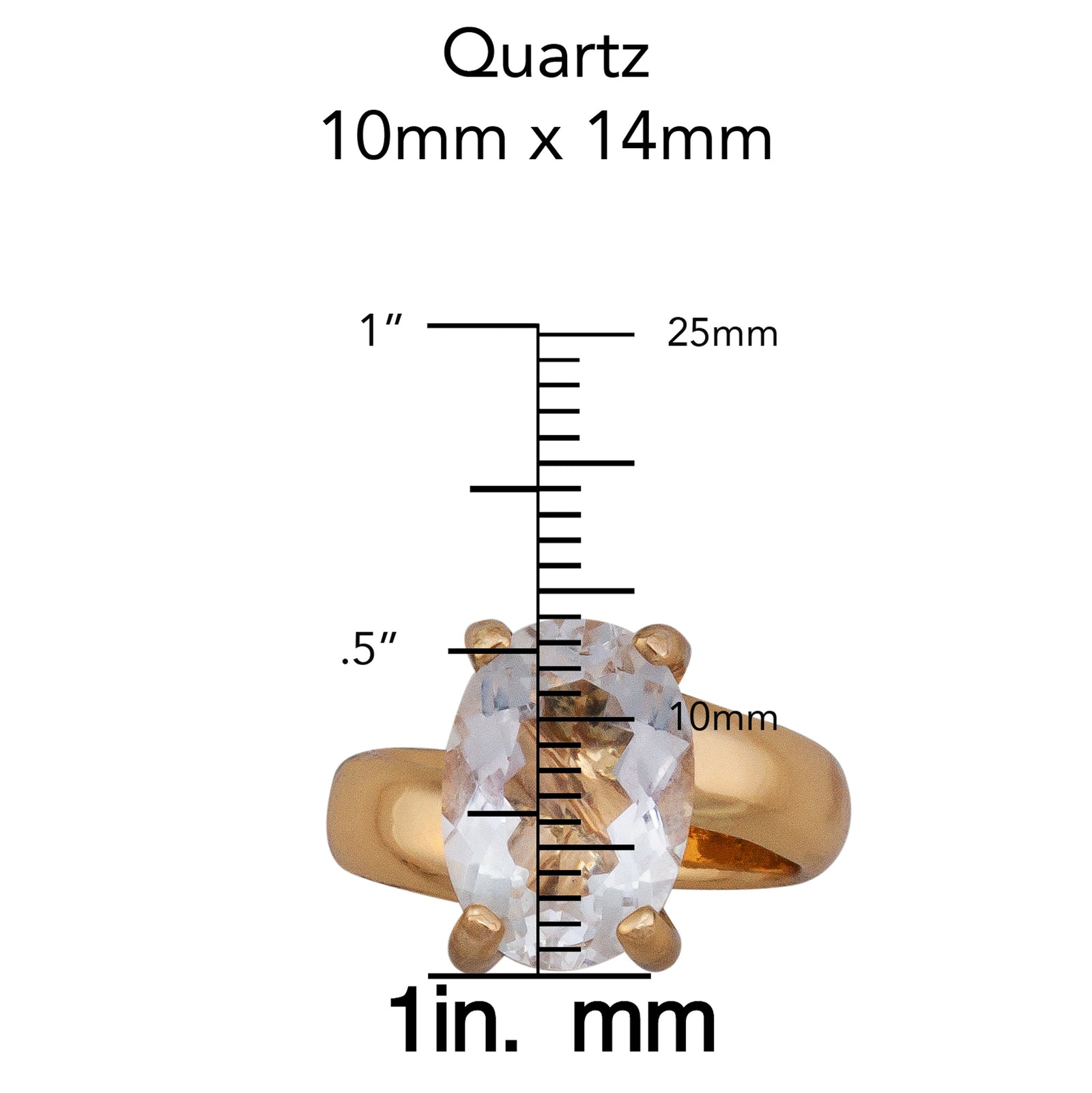 Alchemia Clear Quartz Oval Prong Set Adjustable Ring | Charles Albert Jewelry