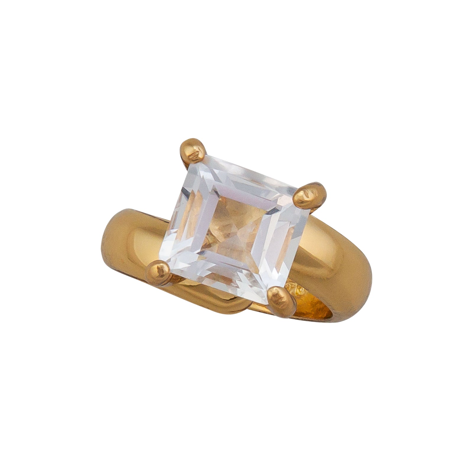 Alchemia Clear Quartz Square Prong Set Ring | Charles Albert Jewelry