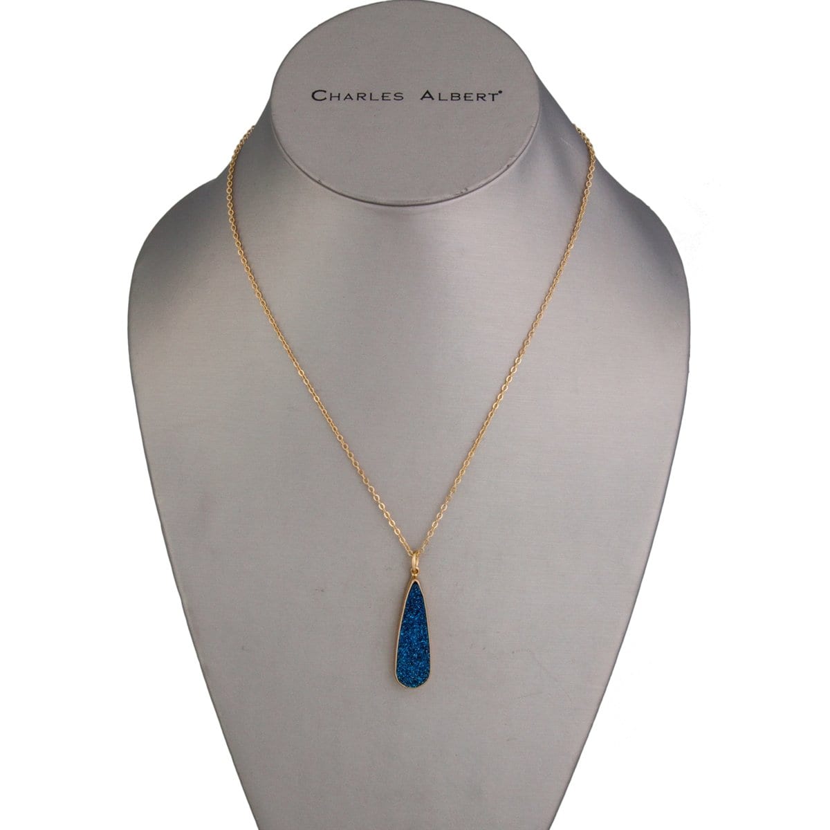 Alchemia Cobalt Blue Druzy Teardrop Pendant | Charles Albert Jewelry