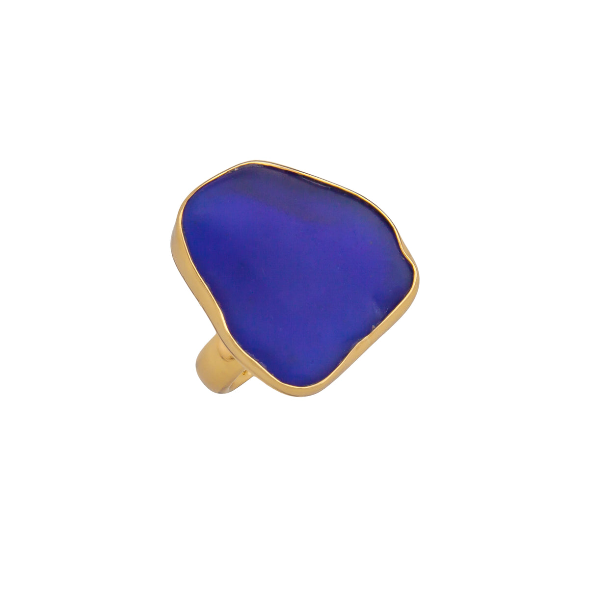 Alchemia Cobalt Blue Recycled Glass Adjustable Ring | Charles Albert Jewelry