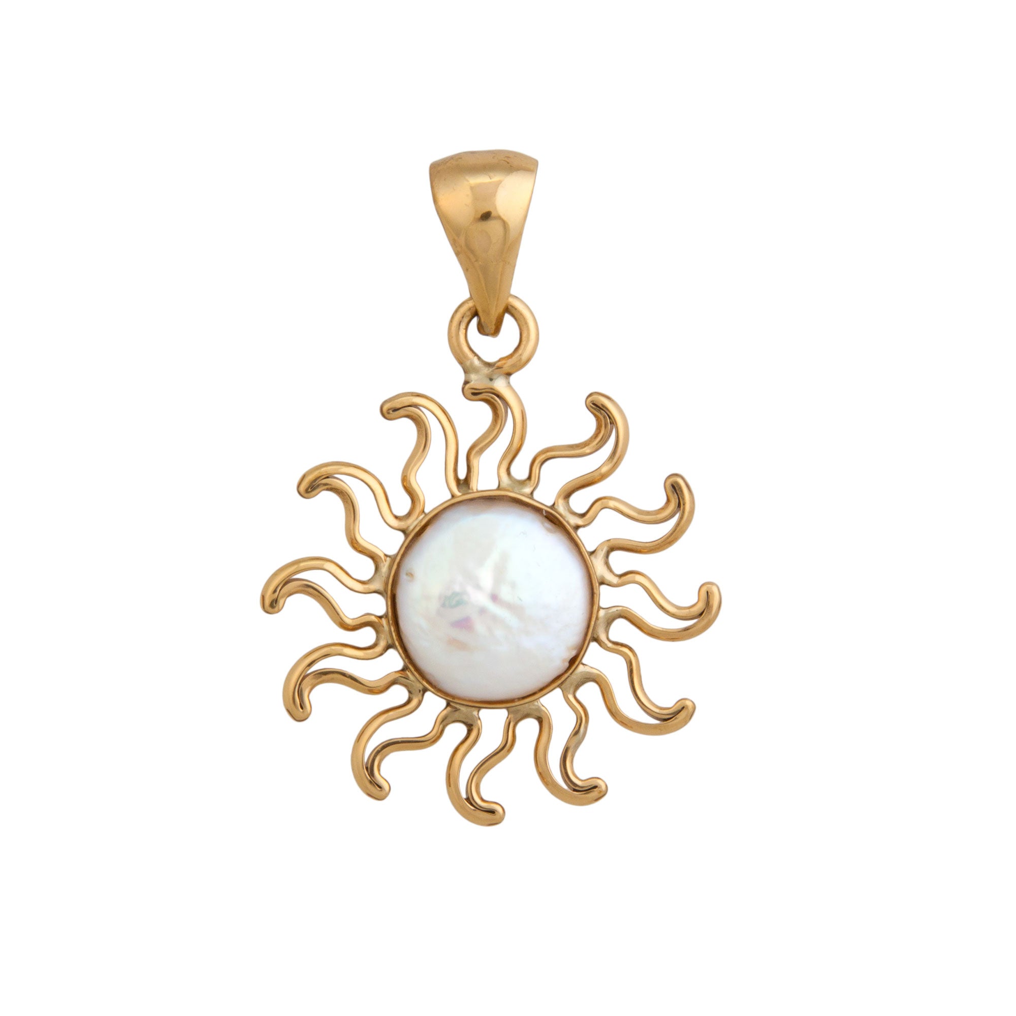 Alchemia Coin Pearl Sun Pendant | Charles Albert Jewelry