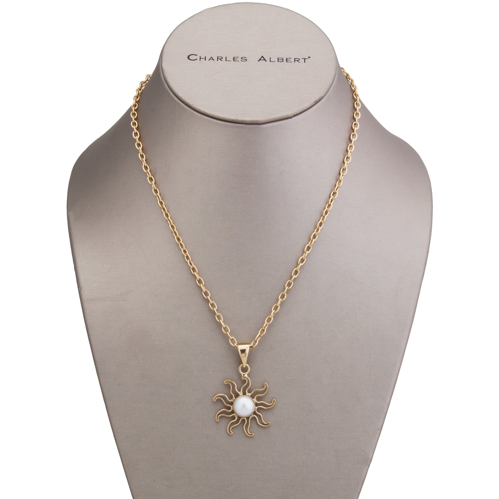 Alchemia Coin Pearl Sun Pendant | Charles Albert Jewelry