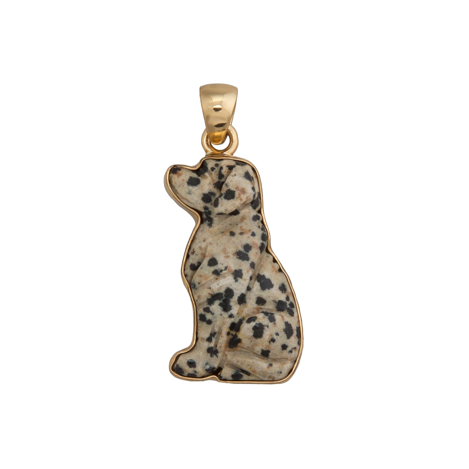 Alchemia Dalmatian Jasper Dog Pendant | Charles Albert Jewelry