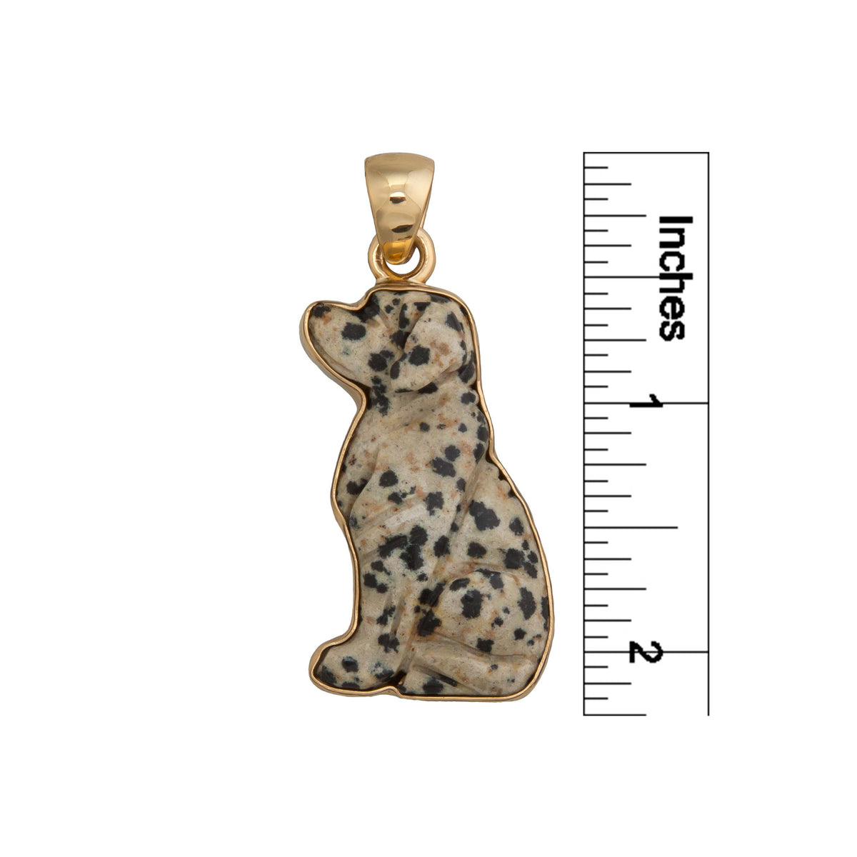 Alchemia Dalmatian Jasper Dog Pendant | Charles Albert Jewelry