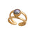 Alchemia Gray Pearl Double Band Cuff Ring | Charles Albert Jewelry