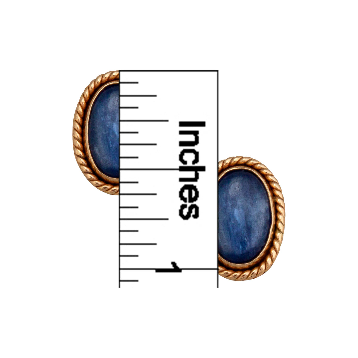 Alchemia Kyanite Oval Post Earrings with Rope Detail | Charles Albert Jewelry