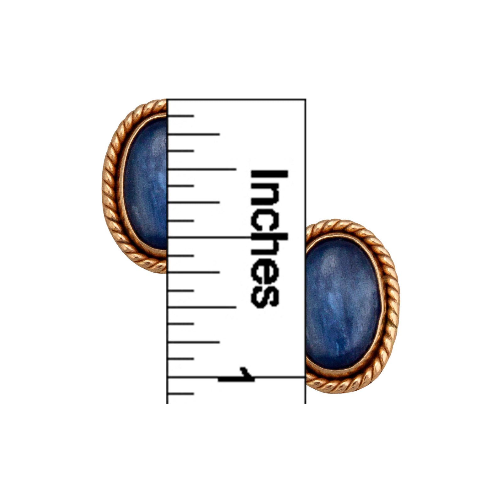 Alchemia Kyanite Oval Post Earrings with Rope Detail | Charles Albert Jewelry