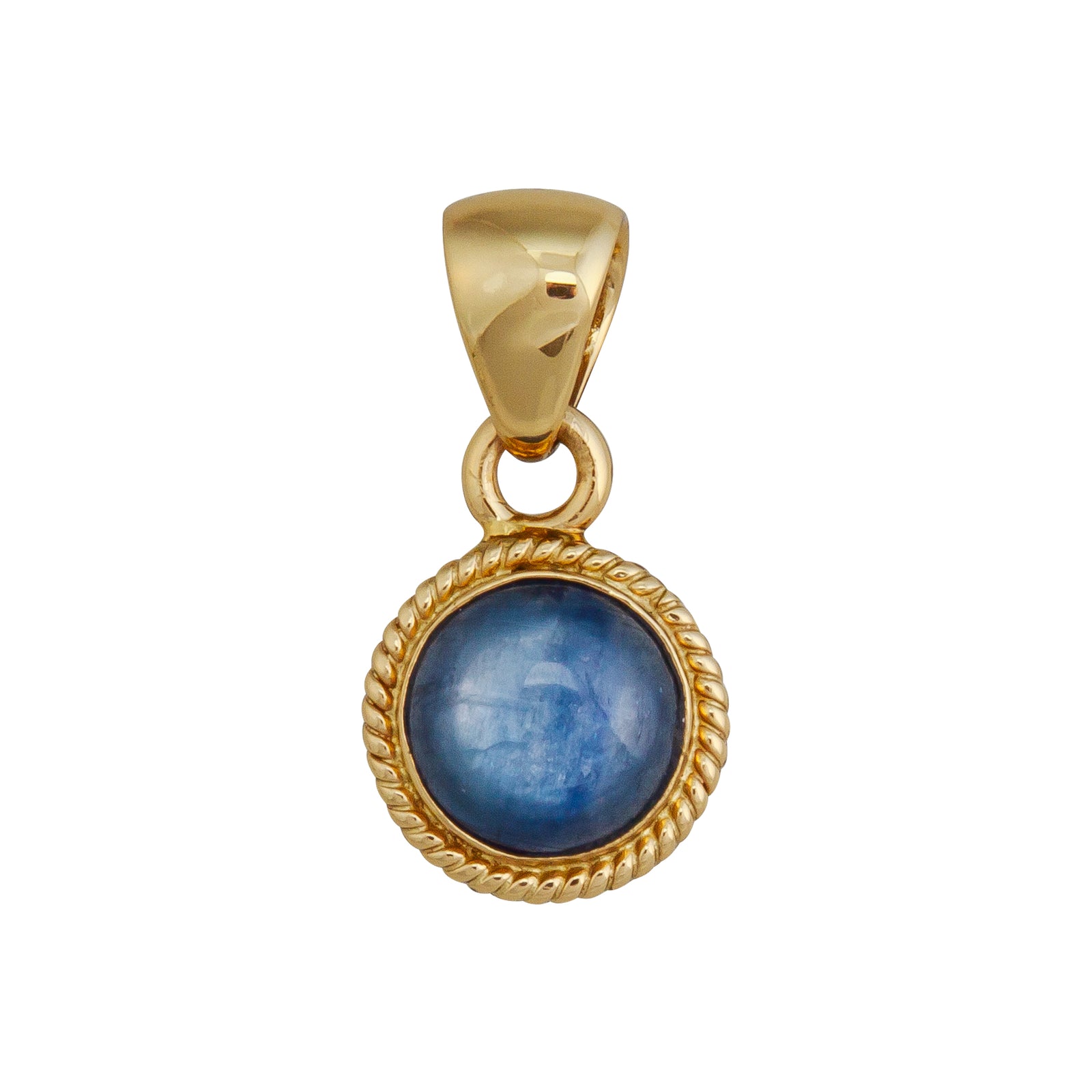 Alchemia Kyanite Round Pendant with Rope Edge | Charles Albert Jewelry
