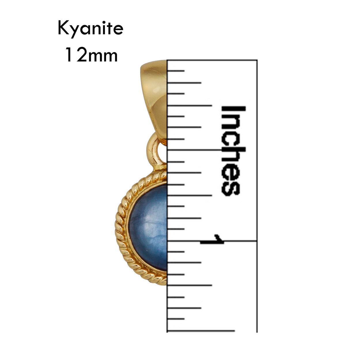 Alchemia Kyanite Round Pendant with Rope Edge | Charles Albert Jewelry