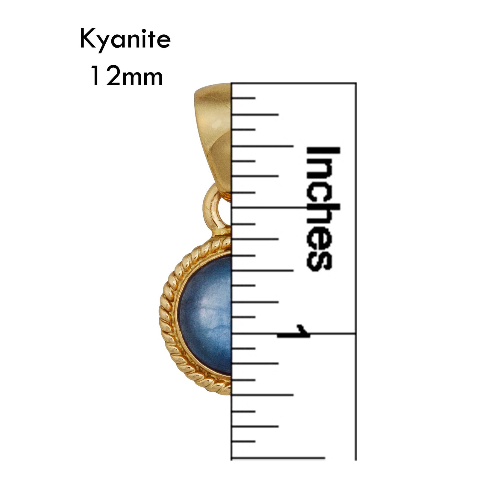 Alchemia Kyanite Round Pendant with Rope Edge | Charles Albert Jewelry