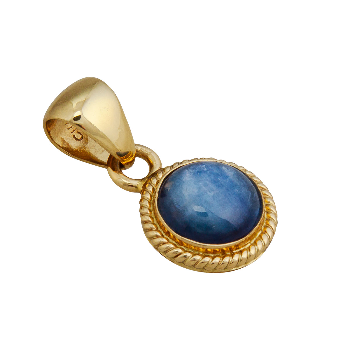 Alchemia Kyanite Round Pendant with Rope Edge | Charles Albert Jewelry