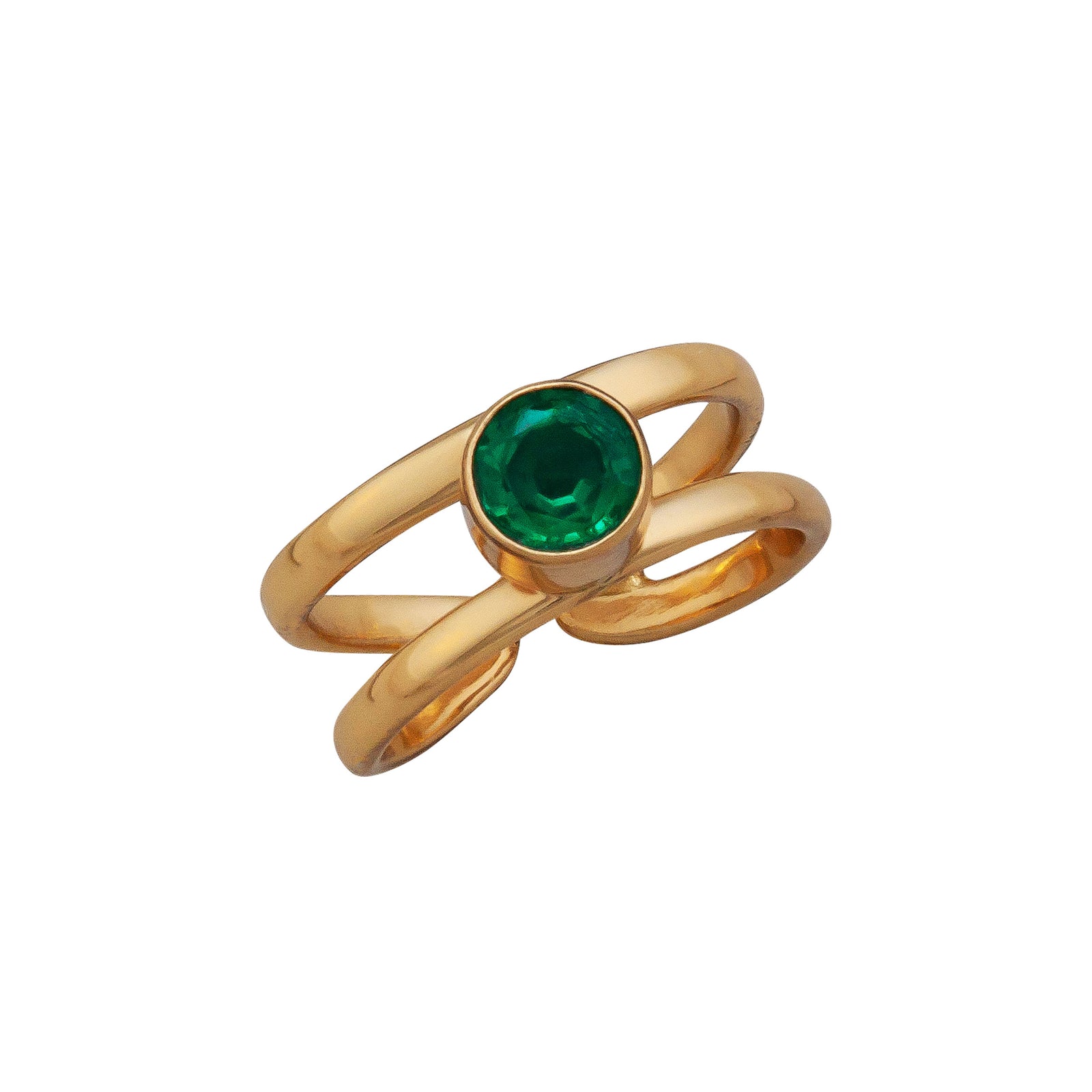 Alchemia Lab Emerald Cuff Ring | Charles Albert Jewelry