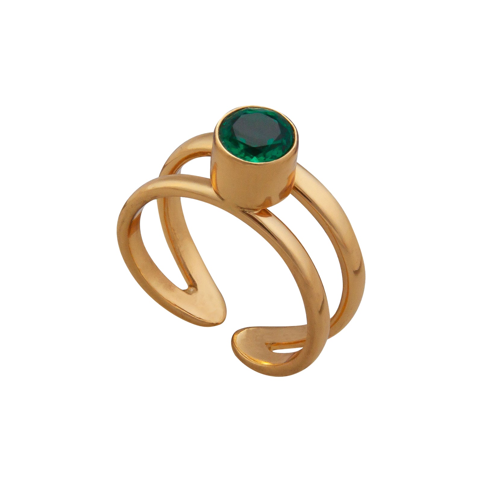 Alchemia Lab Created Emerald Cuff Ring | Charles Albert Jewelry