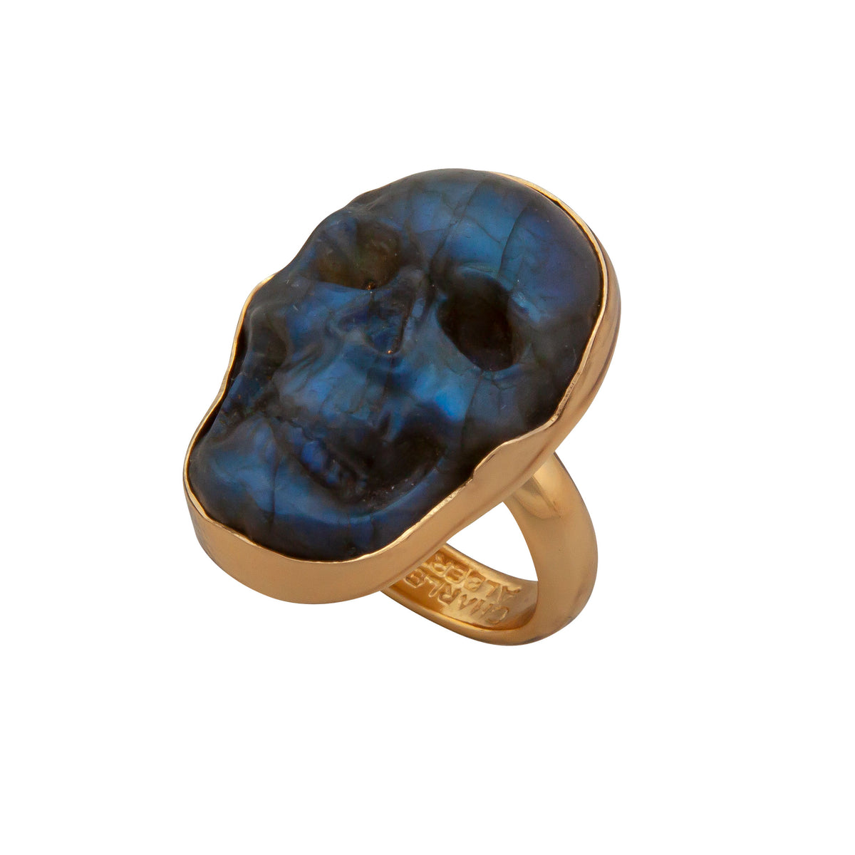 Alchemia Labradorite Skull Adjustable Ring- Small | Charles Albert Jewelry