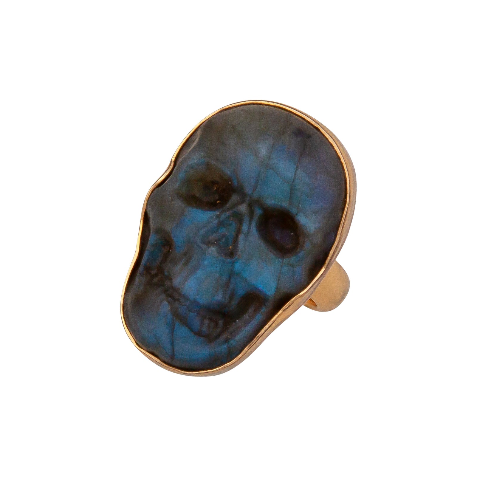 Alchemia Labradorite Skull Adjustable Ring - Small | Charles Albert Jewelry