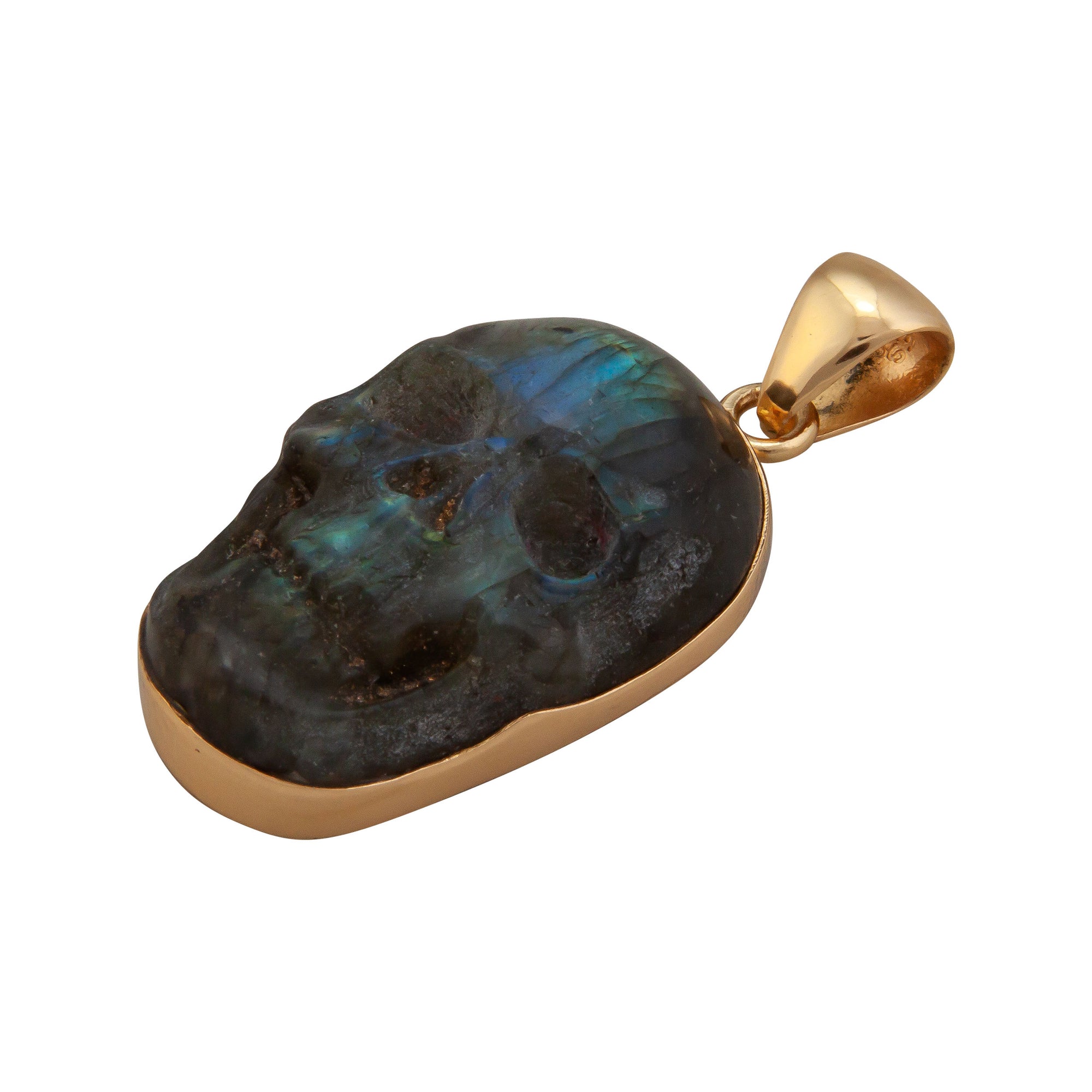 Alchemia Labradorite Skull Pendant - Medium | Charles Albert Jewelry