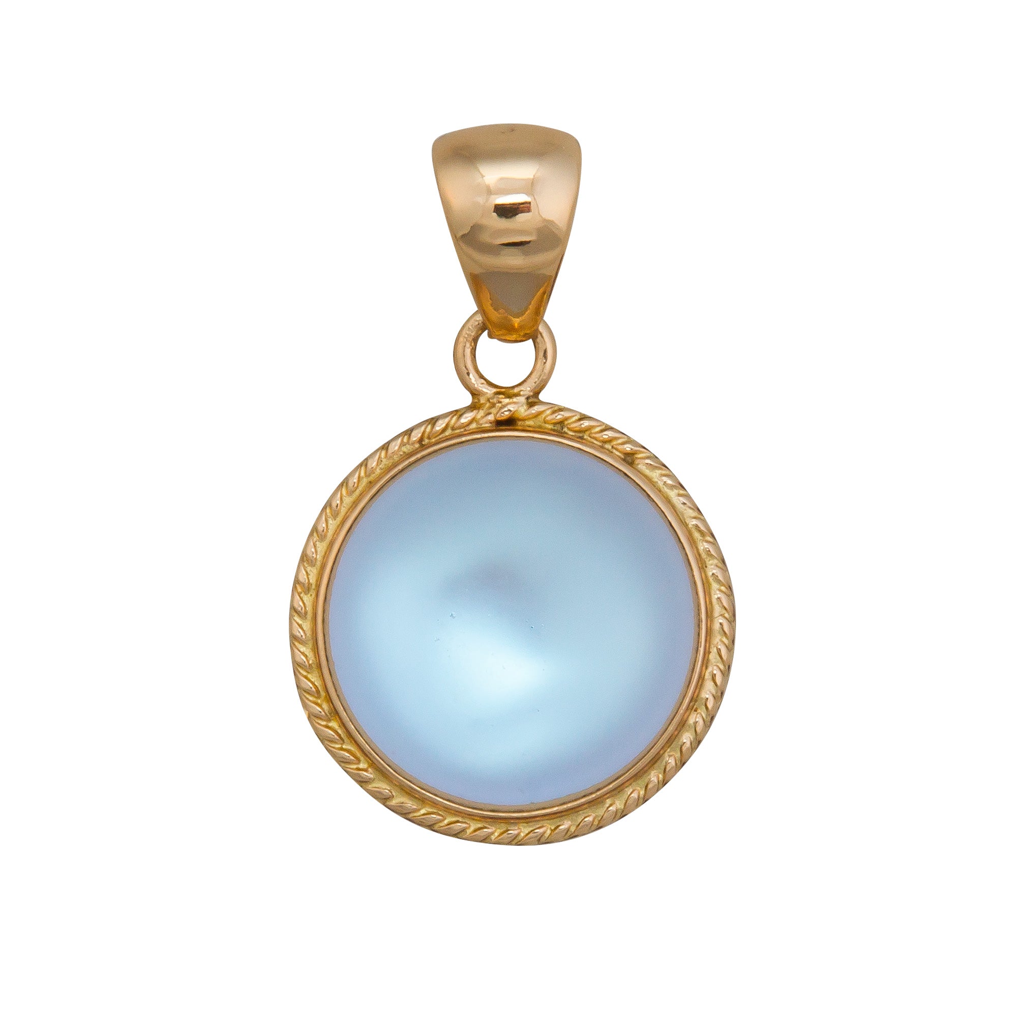 Alchemia Luminite Round Pendant with Detailed Edge | Charles Albert Jewelry