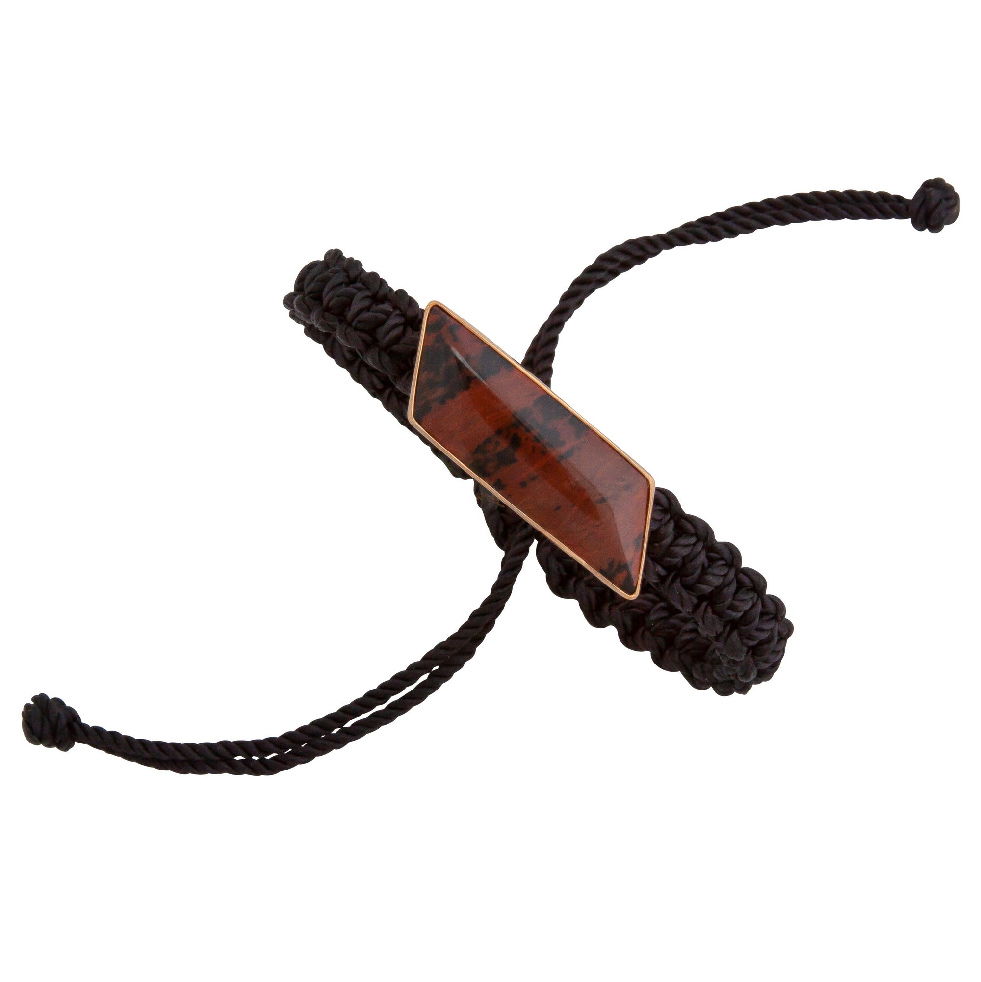 Alchemia Mahogany Obsidian Adjustable Woven Bracelet | Charles Albert Jewelry