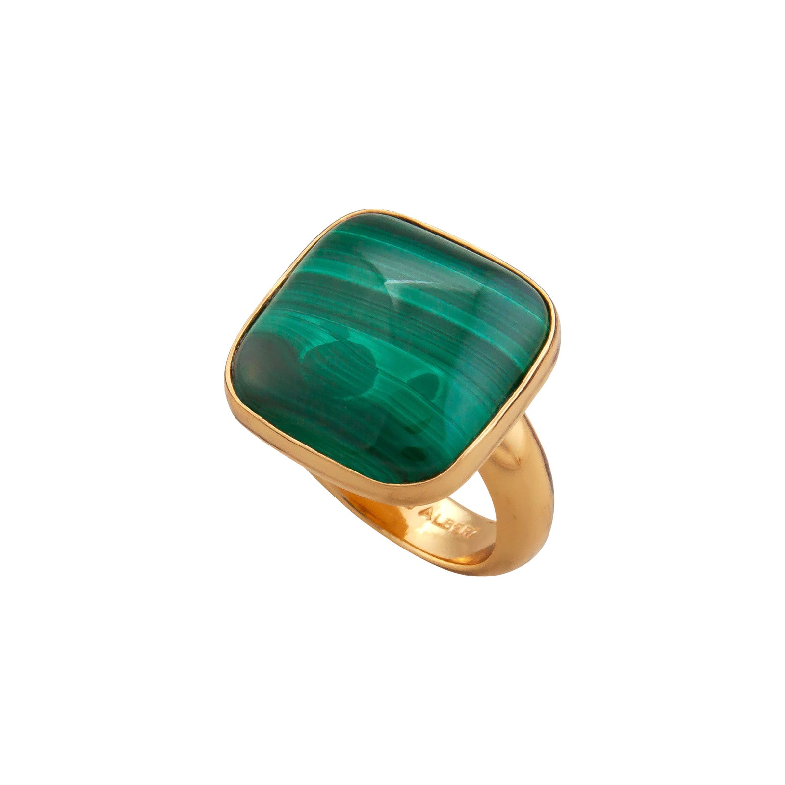 Alchemia Malachite Adjustable Square Ring | Charles Albert Jewelry