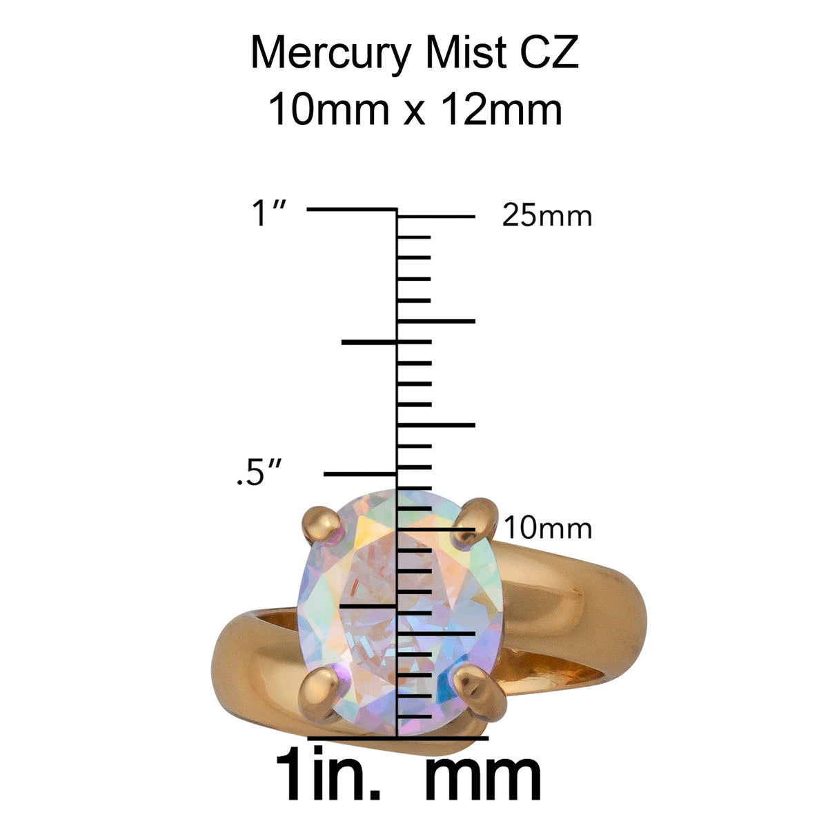 Alchemia Mercury Mist Oval Prong Set Adjustable Ring | Charles Albert Jewelry