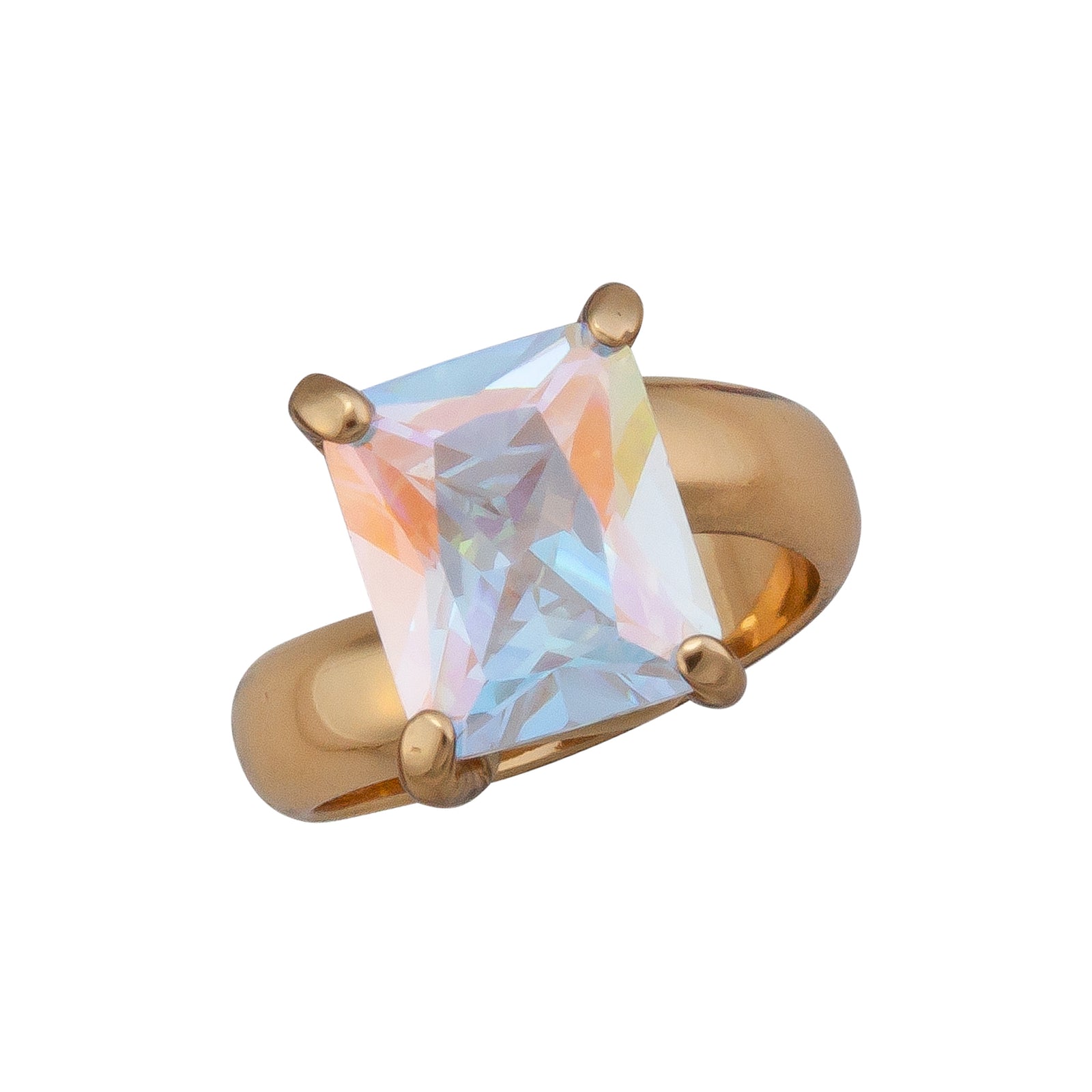 Alchemia Mercury Mist Rectangle Prong Set Adjustable Ring | Charles Albert Jewelry