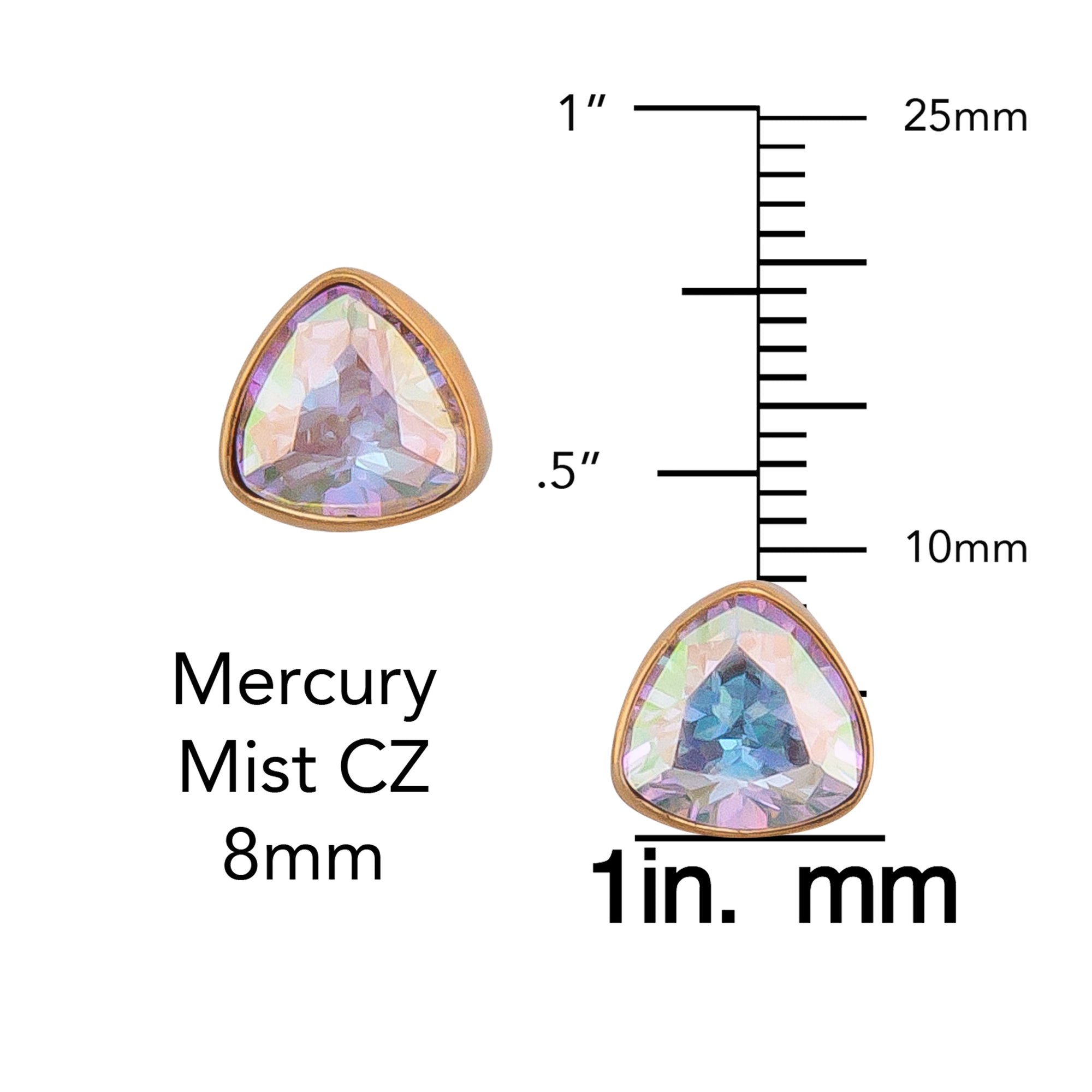 Alchemia Mercury Mist Trillion Post Earrings | Charles Albert Jewelry