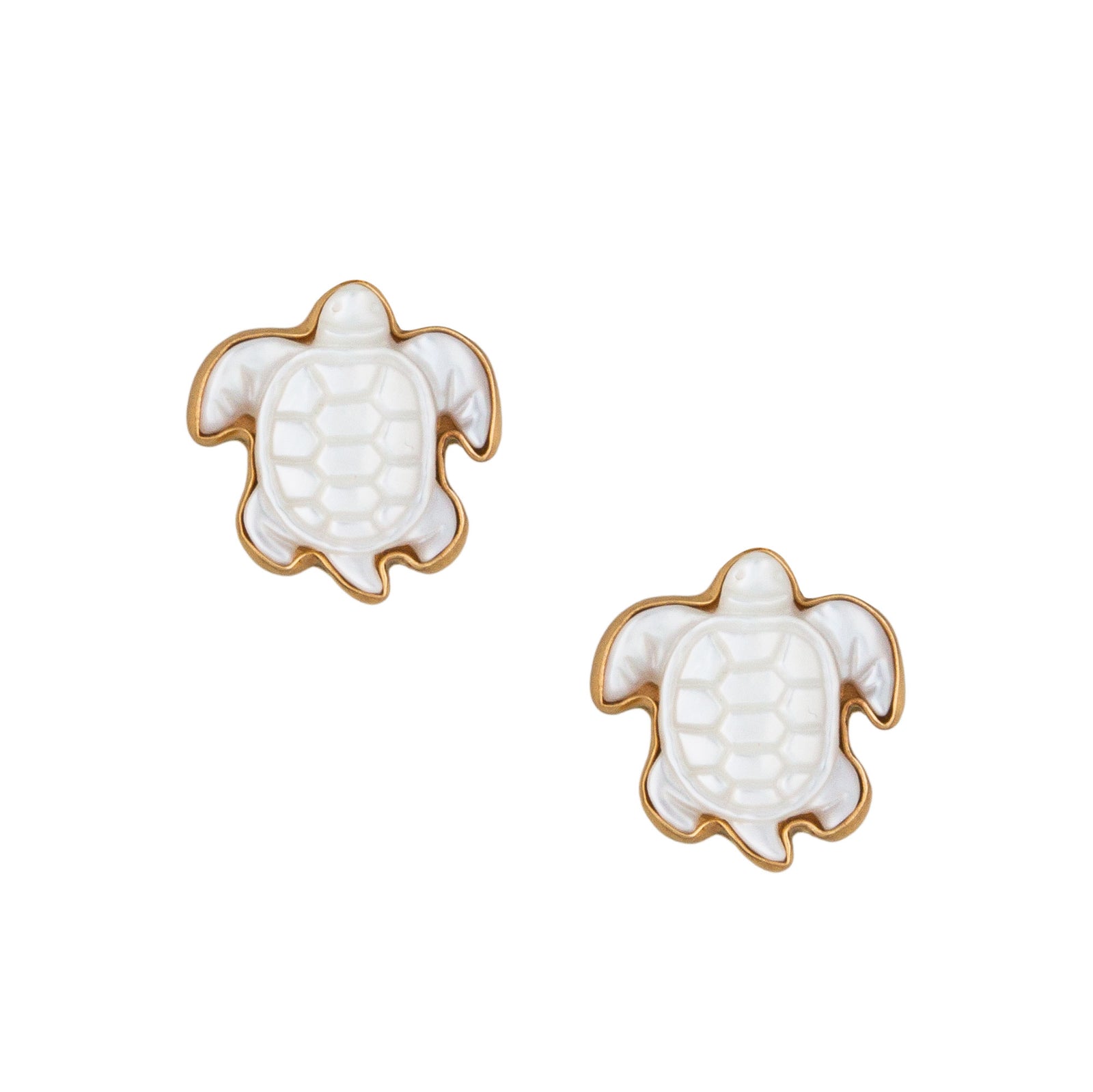 Alchemia Mother of Pearl Sea Turtle Post Earrings | Charles Albert Jewelry