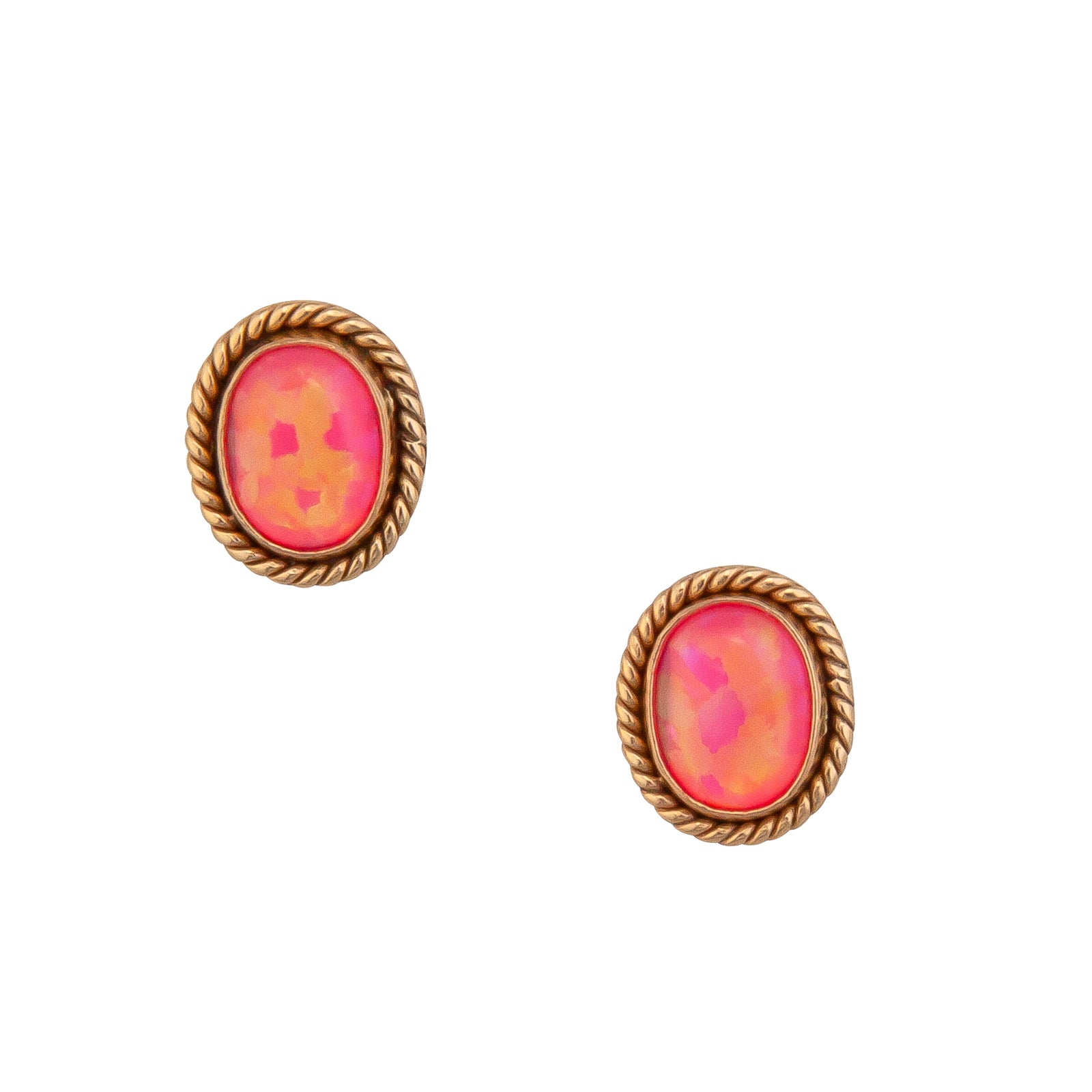 Alchemia Multi Colored Synthetic Opal Rope Post Earrings - Hot Pink | Charles Albert Jewelry