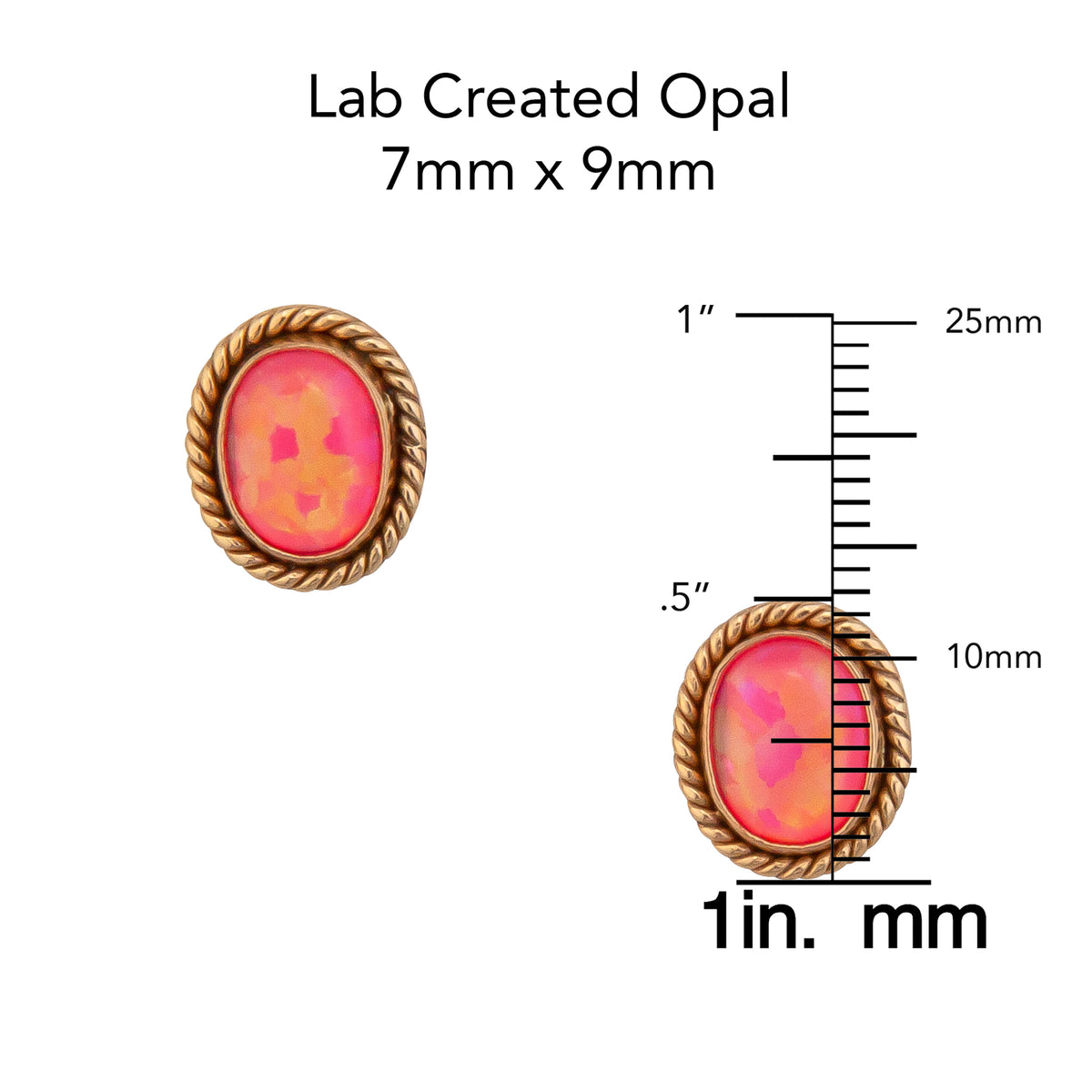 Alchemia Multi Colored Synthetic Opal Rope Post Earrings - Hot Pink | Charles Albert Jewelry