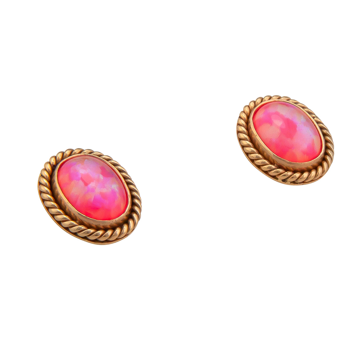 Alchemia Multi Colored Synthetic Opal Rope Post Earrings - Hot Pink | Charles Albert Jewelry