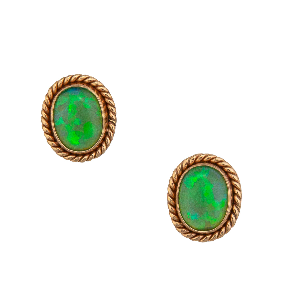 Alchemia Multi Colored Synthetic Opal Rope Post Earrings - Spring Bud Green | Charles Albert Jewelry